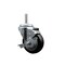 Service Caster 35 Inch Black Polyurethane Wheel Swivel 58 Inch Threaded Stem Caster with Brake SCC SCC-TS20S3514-PPUB-BLK-TLB-58212 - alternate 1